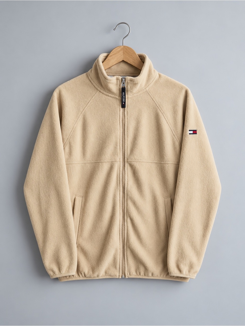 Tommy Hilfiger Beige Full-Zip Fleece Jacket